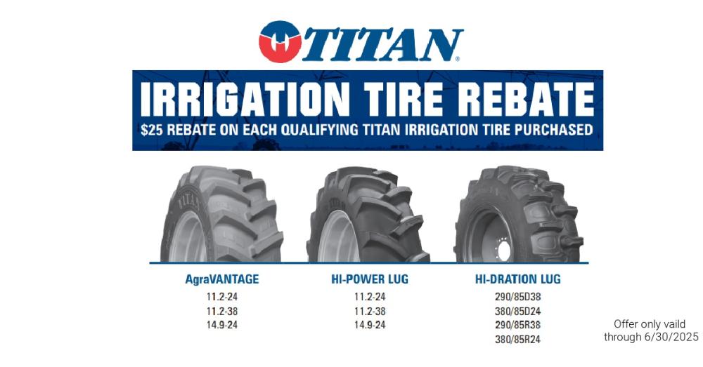Save $25 on Select Titan Irrigation Tires